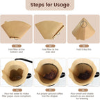 Coffee Filters 160 Count, Size 04 Cone Filters 8-12 Cup, Unbleached Disposable Natural Paper Filters, 04 Cone Filters For Pour Over and Drip Coffee Maker