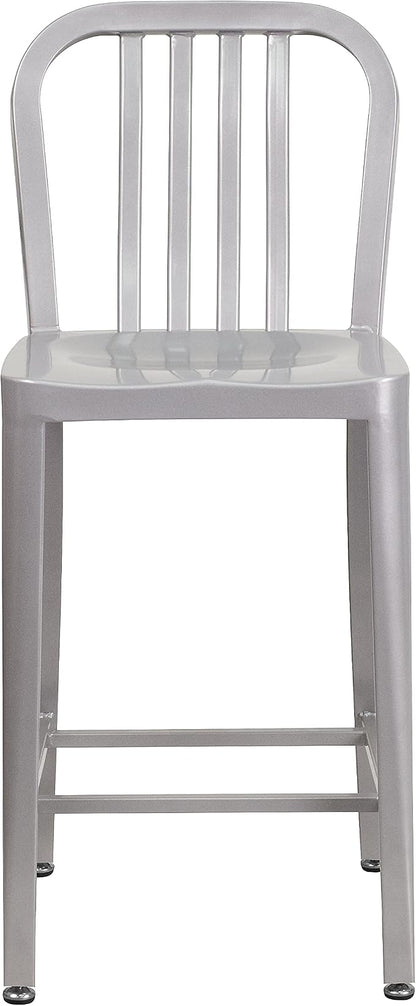 Flash Furniture Gael Commercial Grade 2 Pack 24" High Silver Metal - Image 7