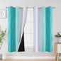Teal and Grayish White Ombre Blackout Curtains by ESTELARTEXTILER