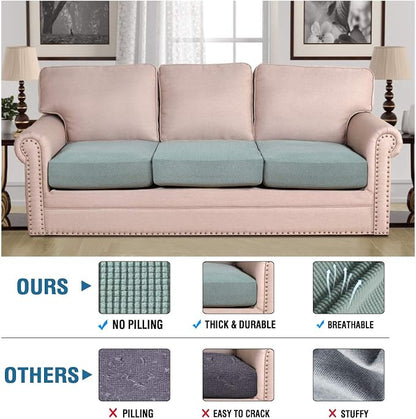 H.VERSAILTEX Super Stretch Individual Seat Cushion Covers Sofa Covers Couch - Image 2