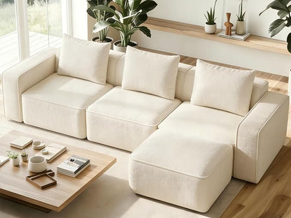 Welzona 103" Modular Sectional Sofa, Minimalist Comfy Cloud Couch Sectional by WelzonaDirect