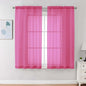 Chyhomenyc Sheer Curtains 63 Inch Length 2 Panels, Hot Pink | Light Filtering by Chyhomenyc