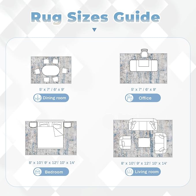 pmtsns Area Rugs 8x10 for Living Room: Washable Rug Modern Abstract Neutral - Image 8