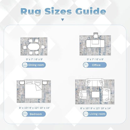 pmtsns Area Rugs 8x10 for Living Room: Washable Rug Modern Abstract Neutral - Image 8