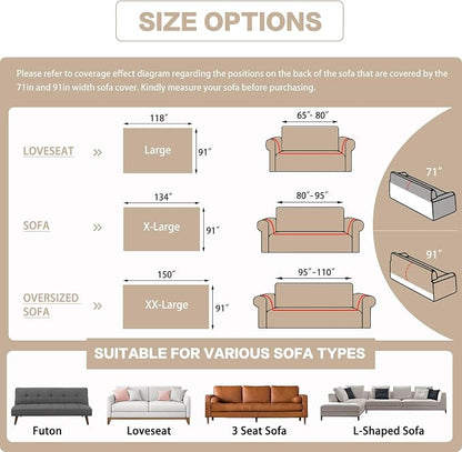DREAMINGO Sofa Covers Washable Thick Chenille Couch Cover - Image 2