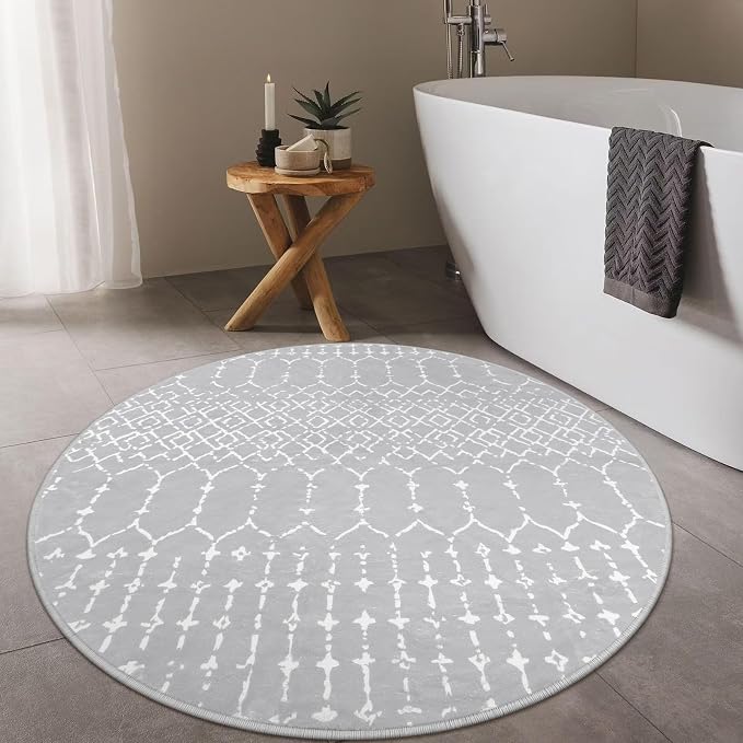Lahome Moroccan Washable Round Rug 4Ft Round Area Rugs - Image 7