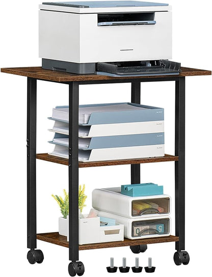 Lerliuo 3-Tier Printer Stand, Industrial Mobile Printer Table by Lerliuo