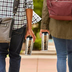 ALINK Reusable Iced Coffee Cup with Lid and Straw, 24 oz Boba Tea Smoothie Cup, Leak Proof Double Wall Insulated Iced Coffee Tumbler for Hot Cold Drinks, Bubble Tea, With 2 Boba Straws 1 Brush