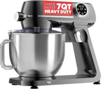 Gourmia 7 Qt Stand Mixer w/Attachments, Bowl Shield, Dough Hook, Whisk & Beater - 10-Speed Heavy Duty Kitchen Countertop Electric Dough Mixer
