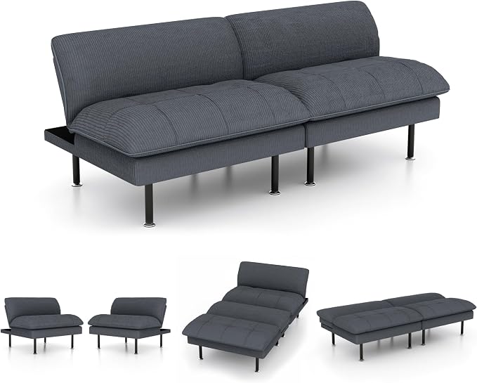 Ribilake 70" Futon Sofa Bed, 4 in 1 Multi-Function Couch Sleeper - Image 4