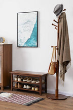 XKZG Storage Bench Wooden Shoe Rack Bench Rustic Solid Wood Entryway Bench (Brown,47.2")