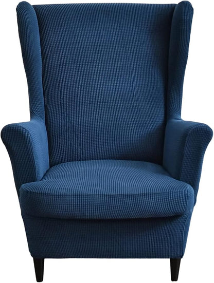 HAOYONG Jacquard Wingback Chair Cover Thickening Wing Armchair Covers Set of 2 by HAOYONG