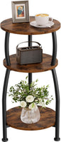 Small Round Side Table for Small Spaces, 3-Tier End Table by designyourhome