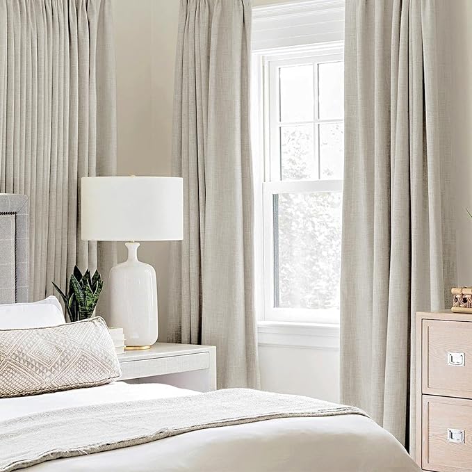 MIULEE 100% Blackout Linen Curtains - Image 2