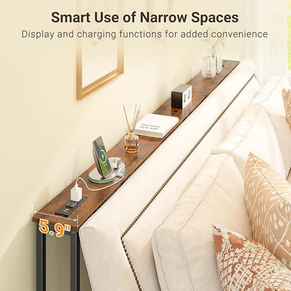 ELYKEN 2 Pack 5.9" Narrow Console Sofa Table - Image 5