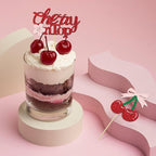 24 Pack She's the Cherry On Top Cupcake Toppers, Glitter Cherry Sweet Cake Pick for Fruits Theme Baby Shower and Bridal Shower Decorations Supplies (Top)