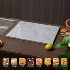 Carrara White Marble Cutting Board, 16x20 Inch Large Marble Pastry Board With Non-Slip Feets-Wedding Gift, Housewarming Gifts, Pack Of 1 Piece