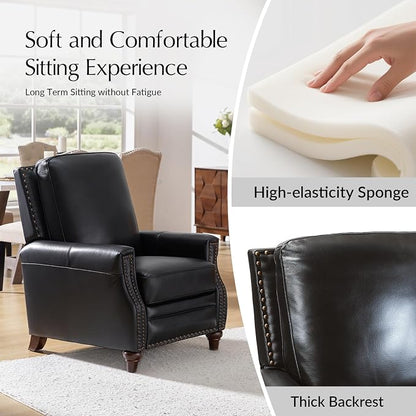 HULALA HOME Genuine Leather Manual Recliner Chairs Set of 2 - Image 5