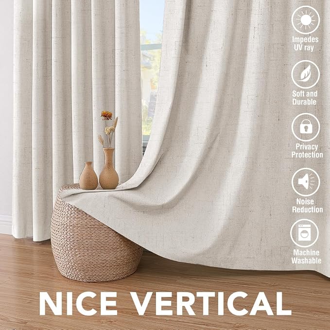 H.VERSAILTEX Linen Curtains 100% Blackout Curtains - Image 7