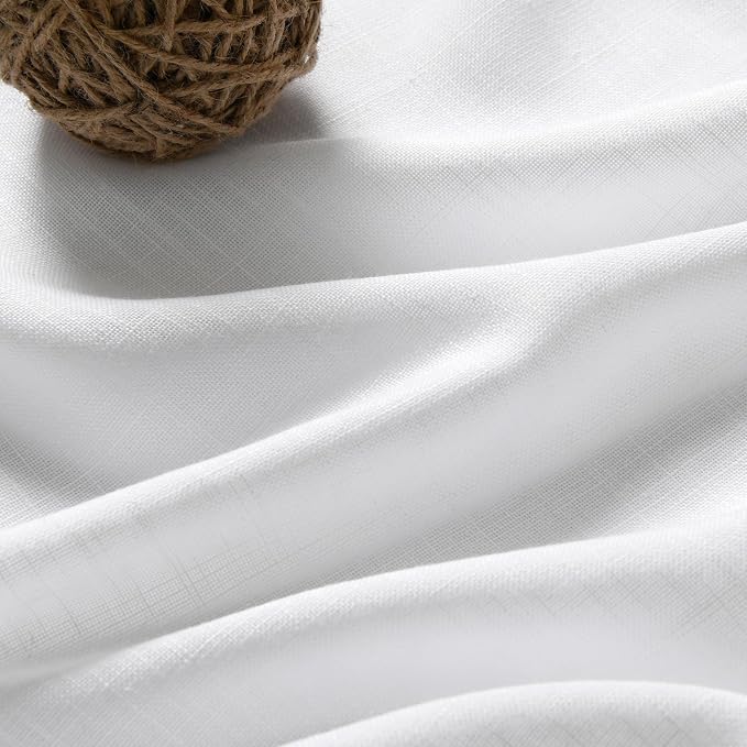 White Linen Curtains 112 Inches Long - Image 6