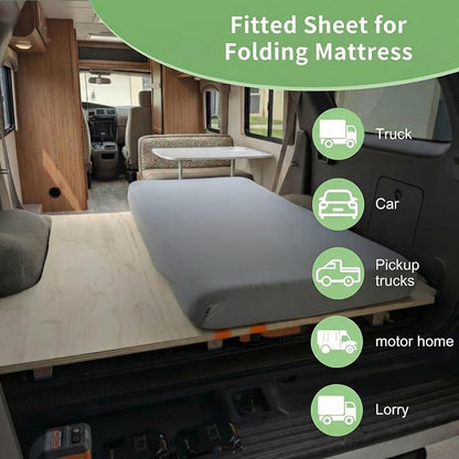 Stretchy Queen Fitted Sheet for 4 Inch Low Profile Mattress - Image 5