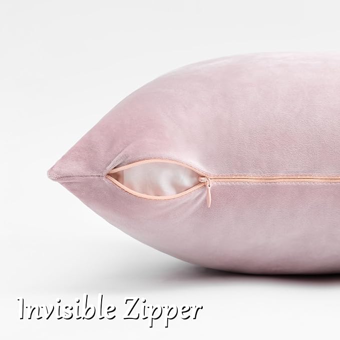 GIGIZAZA Sweet Lilac Velvet Throw Pillow Covers 18x18 Pack of 2 | Decorative - Image 4