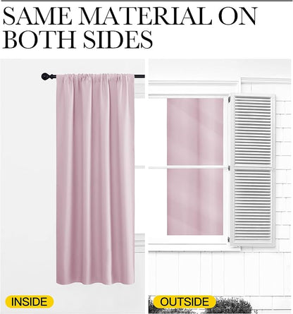 NICETOWN 2 Panels Blackout Curtains, Rod Pocket Window Curtains Room Darkning - Image 5