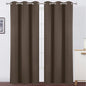 Chocolate Thermal Blackout Curtains/42 x 84 Inch/Set of 2 Panels Room Darkening by Lemomo