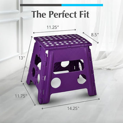 Handy Laundry Folding Step Stool 13 Inch – Sturdy Plastic Foldable Step Stool - Image 5