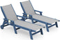 SERWALL Textilene Patio Chaise Lounge Chair Set of 2, 5 Positions Outdoor by SERWALL