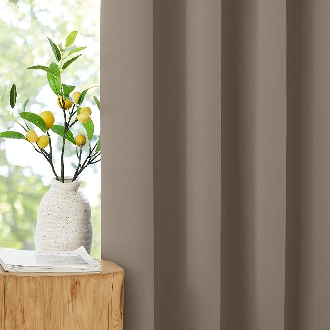 NICETOWN 100% Blackout Tan Curtains 96 inch Long, Grommet Thermal Insulated - Image 9