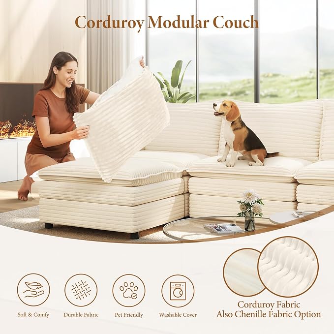Vesgantti 169" Large Modular Sectional Sofa, Big Comfy Cloud Couch - Image 5
