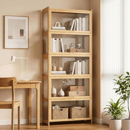 Magshion Display Cabinet with Acrylic Doors, 5-Tier Curio Cabinet - Image 3