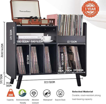 Record Player Stand, Large Record Player Table Cabinet - Image 3
