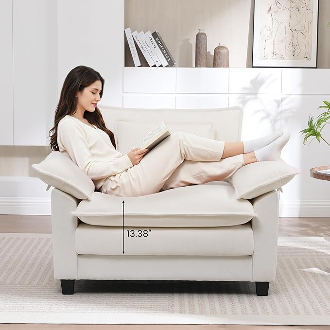 Modern Oversized Accent Chair, Comfy Accent Chair Reading Chairs Cloud Sofa - Image 3