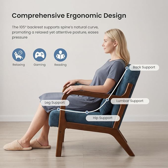 DUMOS Accent Chairs Set of 2, Mid Century Modern Accent Chair - Image 5