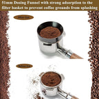 Espresso Accessories Kit 51mm Tamper: Espresso Tamper Kit with 51mm Coffee Tamper, Puck Screen, Dosing Funnel, WDT Tool, Tamper Mat | Espresso Kit Fits Espresso Coffee Machines of 51mm Portafilters