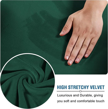 H.VERSAILTEX Modern Velvet Plush 4 Piece High Stretch Sofa Slipcover Sofa Cover - Image 5