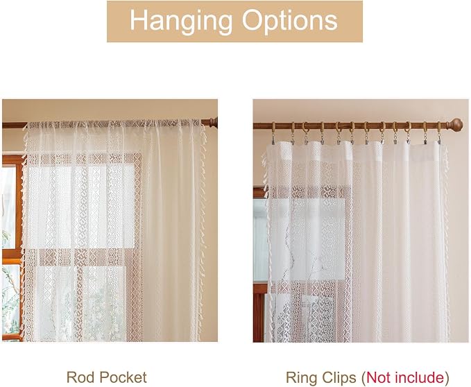 Sutuo Home Boho Lace Curtains 84 Inches Long - Image 5
