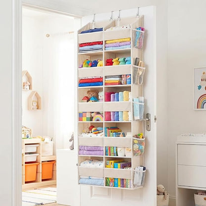 2 Pack Over the Door Organizer 5 Tiers, Extra Large Behind Door Storage of 10 - Image 6