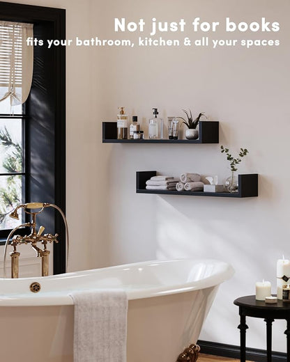 Wall Bookshelf, U Shaped Floating Bookshelf, Hanging Bookshelves - Image 3