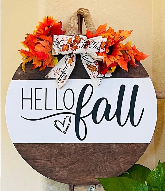 Fall Stencils for Painting on Wood Thanksgiving Stencils Autumn Hello Pumpkin Happy Harvest Stencil for Door Mats Fabrics Porch Hanger Decor