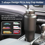 HYDROWION Water Bottles with Straw, 40oz Insulated Water Bottle fit in Car Cup Holder, Black Water Bottles with Straw Lid, Spout Lid and Flex Cap, Leakproof Travel Insulated Tumbler, Cobalt