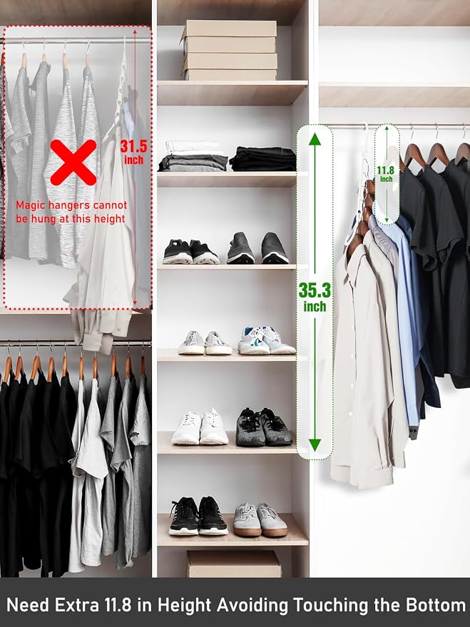 HOUSE DAY White Magic Space Saving Hangers, Premium Smart Hanger Hooks - Image 7