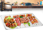 TeamFar Baking Sheet with Rack Set, Stainless Steel Baking Pan Tray Cookie Sheet with Cooling Rack, Non Toxic & Healthy, Easy Clean & Dishwasher Safe