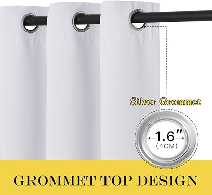 NICETOWN Blackout Living Room Curtain Greyish White - Image 3