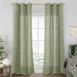 Sage Green Linen Curtains 84 inch Length, Semi Sheer Light Filtering Living by LAMIT