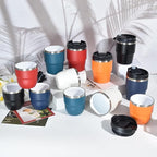 6oz Espresso Cups, Insulated Espresso Cups Set of 2, Expresso Shots Cup, Stainless Steel Shot Glasses for Coffee, Portable Espresso Travel Mug for Camping