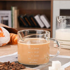 BCnmviku Espresso Cup Measuring Cup Triple Pitcher Milk Cup 250ML/8.5OZ Espresso Cups with Handle Shot Glass with V-Shaped Mouth Clear Accessories Milk Frothing Pitcher (1)