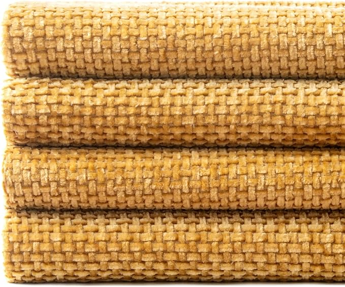 MIULEE Soft Decorative Chenille Pillow Covers Gold 18x18 Pack of 4 | Modern - Image 6
